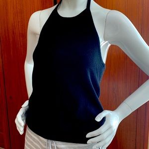 Ann Taylor cashmere black halter top